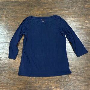 Lilly Pulitzer Women's Navy 3/4 Sleeve Top Size L